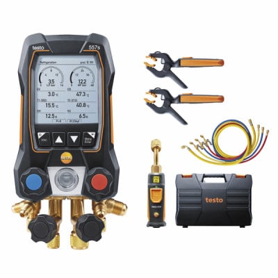 Kit connecté testo 557s avec flexibles - Kit manomètre froid 4 voies - TESTO : 05645572