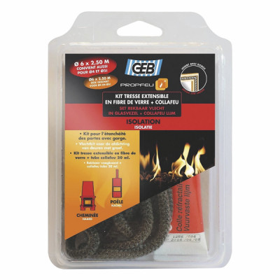 Kit tresse extensible fibre verre Ø8mmx2,5m et COLLAFEU  - GEB : 821592