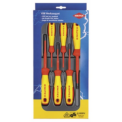 Jeu de 6 tournevis plat/PHILLIPS voltage 1000V - KNIPEX - WERK : 00 20 12 V01