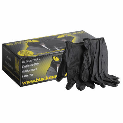 Gants nitrile jetable BLACK MAMBA noir M T7/8 (X 100) - BLACK MAMBA : GANTSBLACKMAMBAM T7/8