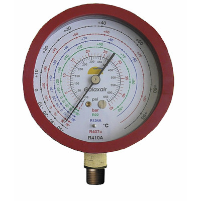 Manomètre Ø80mm HP CLIM -1 à 45b antipulsation - GALAXAIR : 812-CN