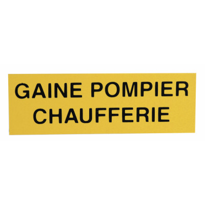 Étiquette rigide gaine pompier chaufferie - DIFF