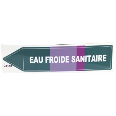 Étiquette souple adhésive eau froide sanitaire  (X 10) - DIFF